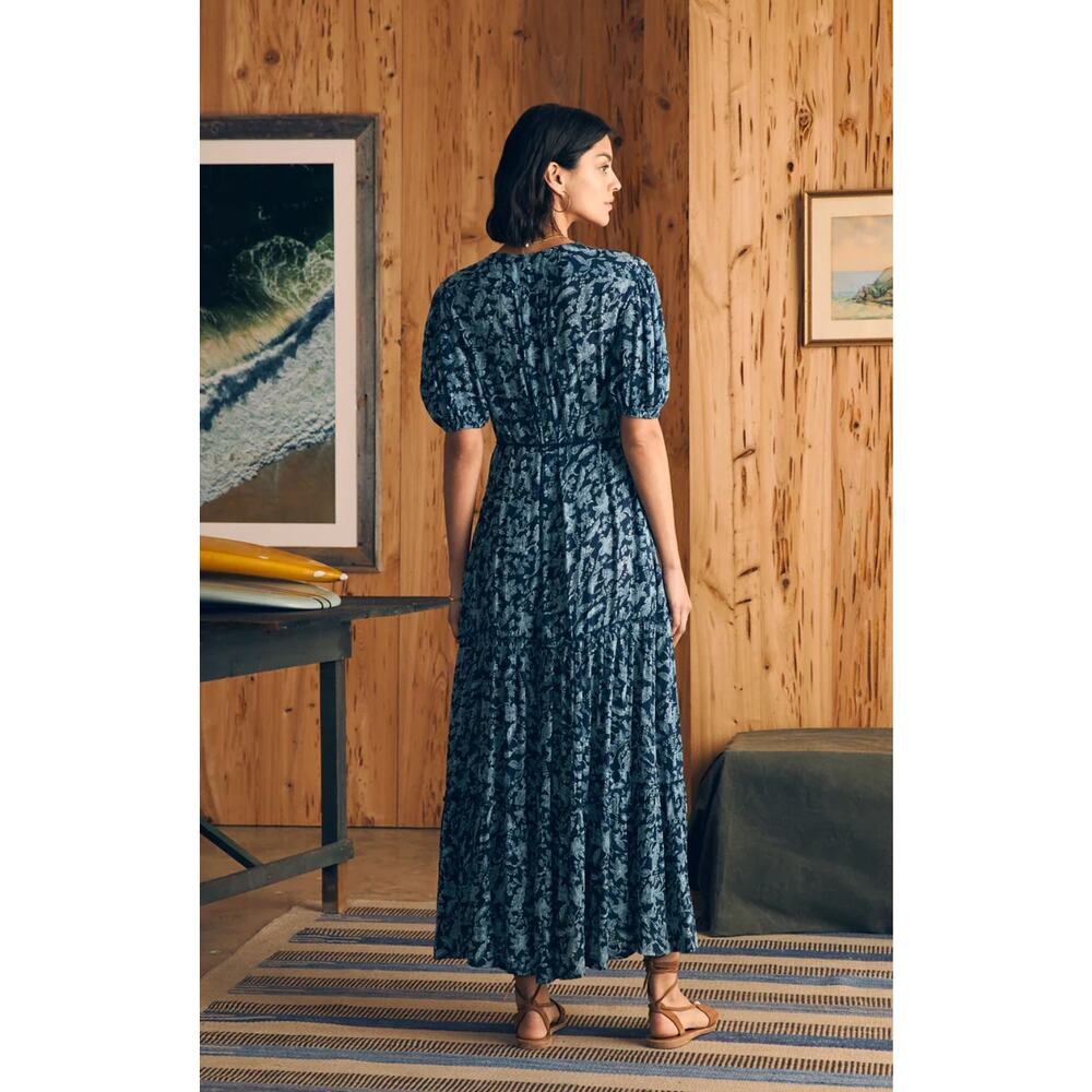 Faherty Navy Floral Maxi Dress - Picture 11 of 12